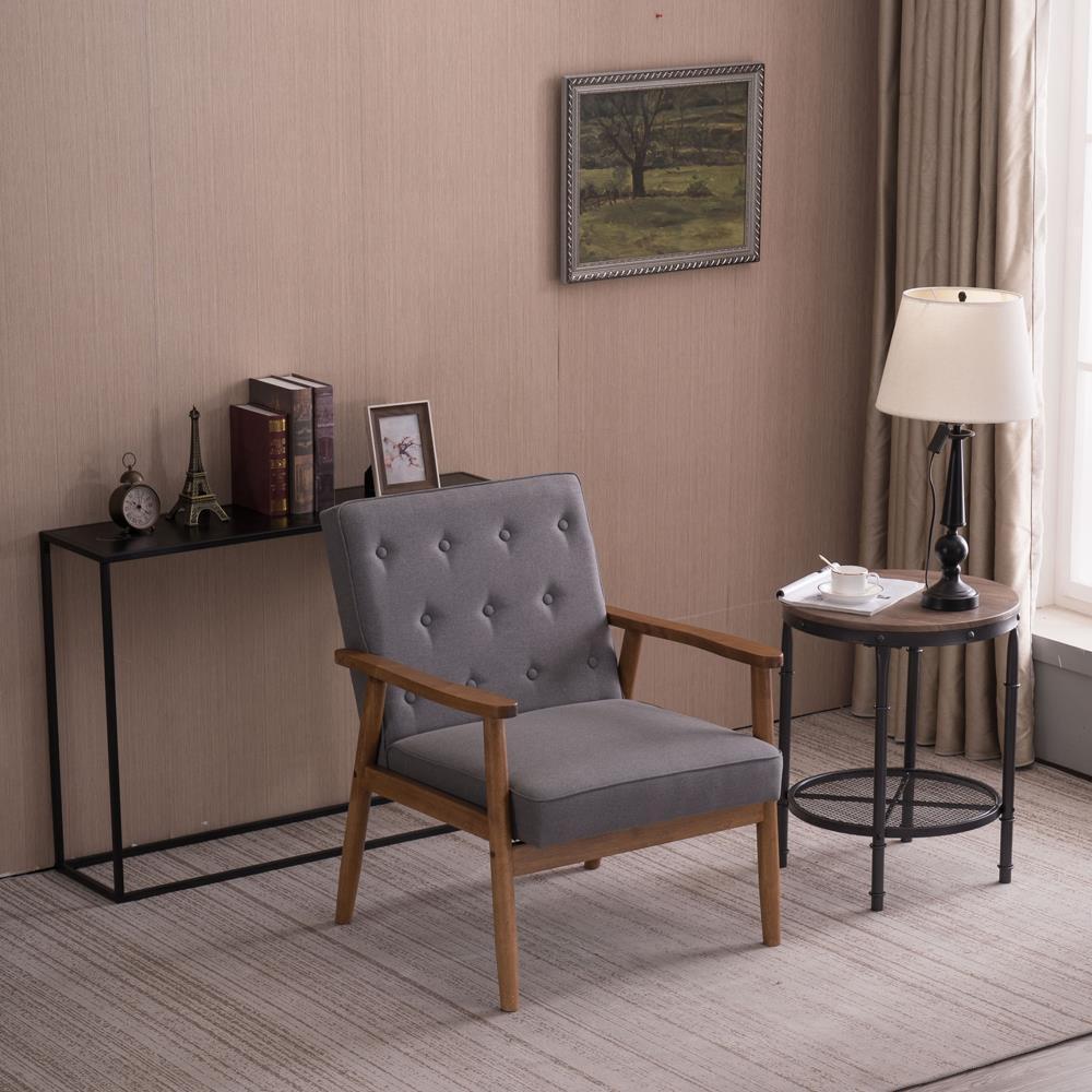 Modern Wood Leg Accent Chair - Living Room Bedroom