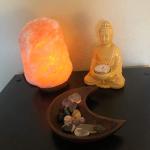 Himalayan Salt Lamp with Button Control – Pink Decor