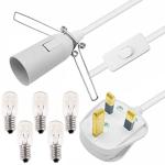 Salt Lamp Power Cord with Switch and Bulbs