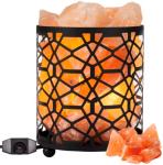 Himalayan Salt Lamp with Dimmer and Metal Basket
