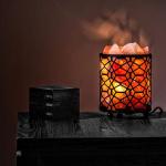Himalayan Salt Lamp with Dimmer and Metal Basket