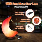 USB Pink Moon Shape Himalayan Salt Lamp