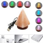Himalayan Pink Salt Pyramid Color Changing Lamp