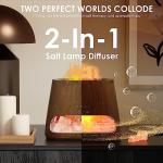 SALKING 2-in-1 Himalayan Salt Lamp Diffuser, Ultrasonic Aromatherapy Diffuser, Aromatherapy & Himalayan Salt Therapy, 100% Pure Himalayan Salt, Essential Oil Diffuser with Ambient Glow, 150ml (Dark)