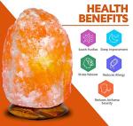 Magic Salt 3-5 KG Salt Lamp, Natural Himalayan Crystal Rock Salt Lamp Pink Light, Hand Crafted Wooden Base Direct from Foothills of The Himalayas, Comes with UK Switch Cable and Bulb