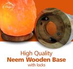 Magic Salt 3-5 KG Salt Lamp, Natural Himalayan Crystal Rock Salt Lamp Pink Light, Hand Crafted Wooden Base Direct from Foothills of The Himalayas, Comes with UK Switch Cable and Bulb