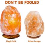 Magic Salt 3-5 KG Salt Lamp, Natural Himalayan Crystal Rock Salt Lamp Pink Light, Hand Crafted Wooden Base Direct from Foothills of The Himalayas, Comes with UK Switch Cable and Bulb