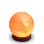 100% Authentic Natural Himalayan Salt Crystal Sphere USB Lamp - Hand Carved - Wooden Base - USB Electric Cable Provided - Approx 500g - Zen'Light Orange