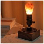 Vintage Industrial Table Lamp with Himalayan Salt Bulb
