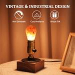 Vintage Industrial Table Lamp with Himalayan Salt Bulb