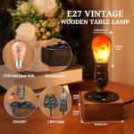 Vintage Industrial Table Lamp with Himalayan Salt Bulb