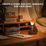 Vintage Industrial Table Lamp with Himalayan Salt Bulb