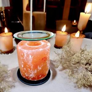 Himalayan Pink Salt Oil Lamp with Metal Stand