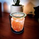 Himalayan Pink Salt Oil Lamp with Metal Stand