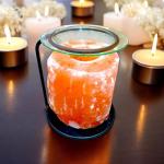 Himalayan Pink Salt Oil Lamp with Metal Stand