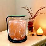 Himalayan Pink Salt Oil Lamp with Metal Stand