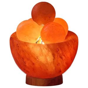 Himalayan Salt Lamp with Wooden Base and Light