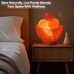 Himalayan Salt Lamp with Wooden Base and Light