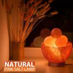 Himalayan Salt Lamp with Wooden Base and Light
