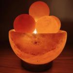 Himalayan Salt Lamp with Wooden Base and Light