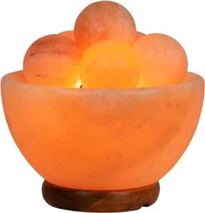 Himalayan Pink Salt Lamp with Wooden Silhouette