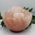 Himalayan Pink Salt Lamp with Wooden Silhouette