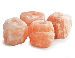 Himalayan Salt Rock Crystal Candle Holder Set