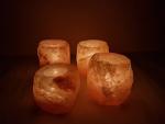 Himalayan Salt Rock Crystal Candle Holder Set