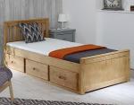 Happy Beds Pine Storage Bed Frame with Drawers