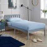 Natural Grey Solid Wood Twin Bed Frame