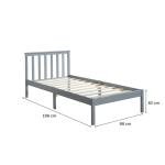 Natural Grey Solid Wood Twin Bed Frame