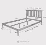 KROKWOOD Sofia Beech Solid Wood Bed Frame