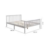 Florida Solid Wood Shaker Bed Frame, White, 4ft 6in