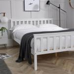 Florida Solid Wood Shaker Bed Frame, White, 4ft 6in