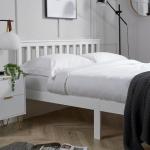 Florida Solid Wood Shaker Bed Frame, White, 4ft 6in