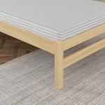 Solid Pine 3FT Single Bed Frame - Wood Finish