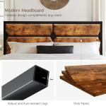 VECELO Double Bed Frame with Wood Headboard
