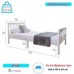 White 3ft Single Solid Pine Bed Frame