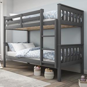 Blisswood Double Bunk Bed with Storage, Dark Grey