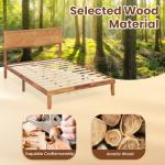 COSTWAY Solid Acacia Wood Bed Frame with Storage