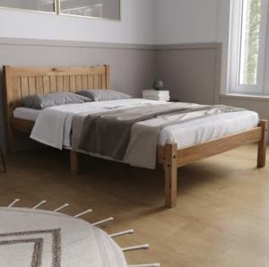 Rio Wooden Bed in Waxed Pine Finish, Small Double