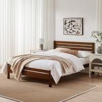 Declan Solid Pine Double Bedframe in Dark Walnut