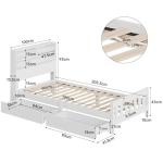 Aptliton White Pine Single Bed Frame with Drawers