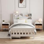 Aptliton White Pine Single Bed Frame with Drawers