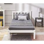 Panana White Single Bed Frame with Headboard