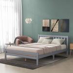 Solid Pine Wooden Bed Frame in Grey