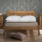 Rio Wooden Bed in Waxed Pine Finish, Small Double
