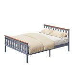 Elegant Solid Wood Double Bed Frame in Grey