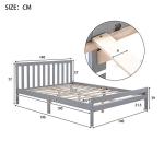 Solid Pine Wooden Bed Frame in Grey
