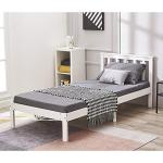 Panana White Single Bed Frame with Headboard